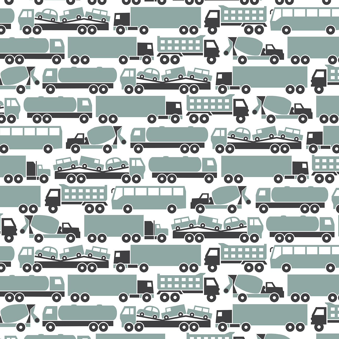 Footed Romper - Big Rigs Surf Blue