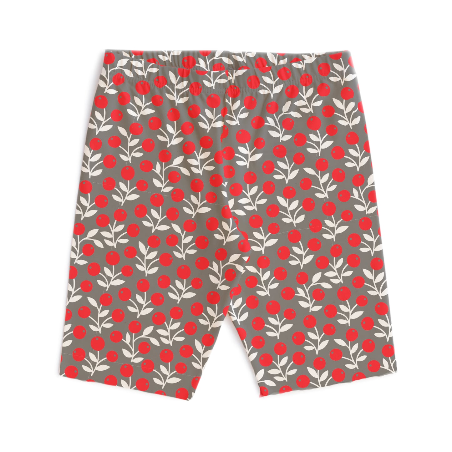 Bike Shorts - Berries Red & Grey