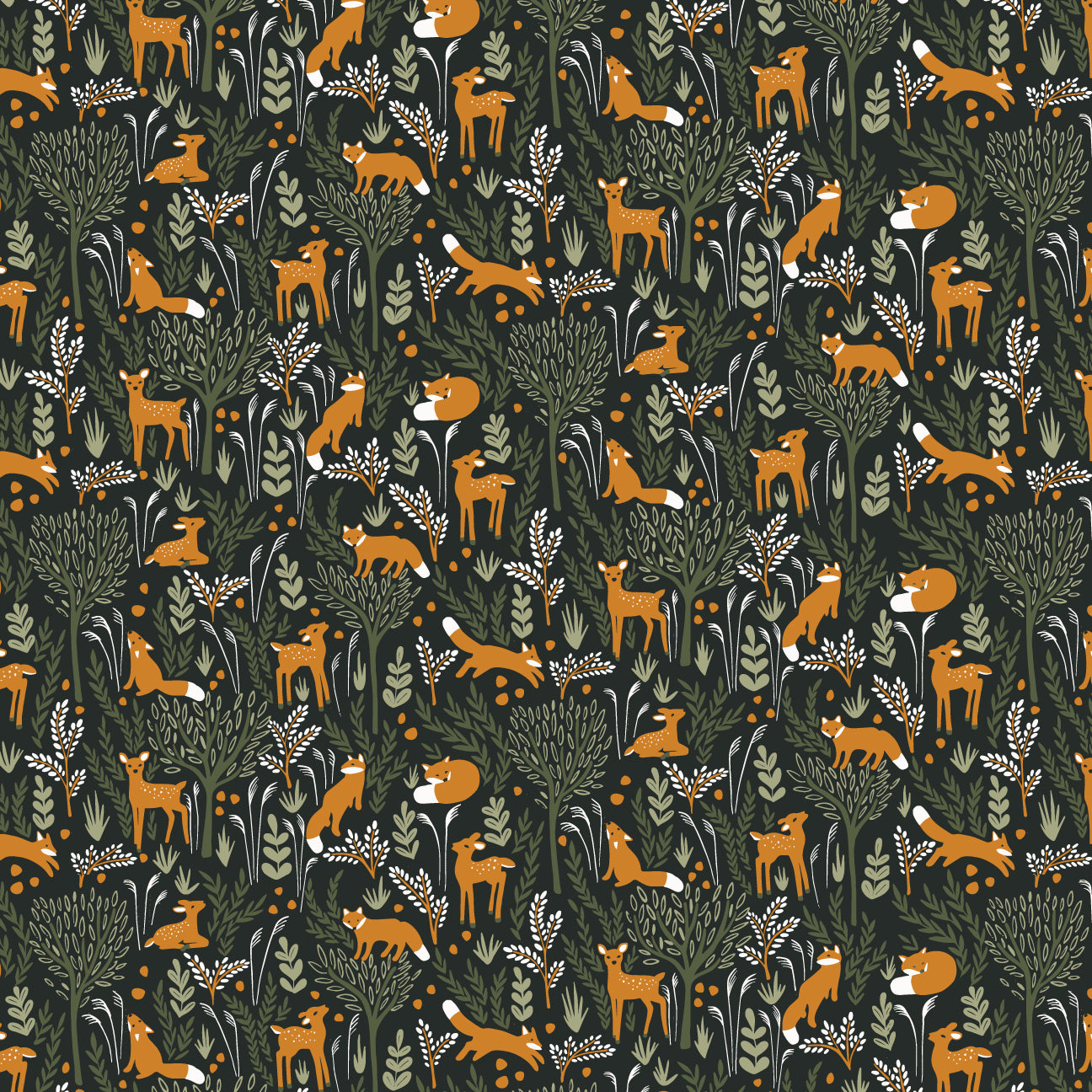Copenhagen Dress - Deer & Foxes Dark Green
