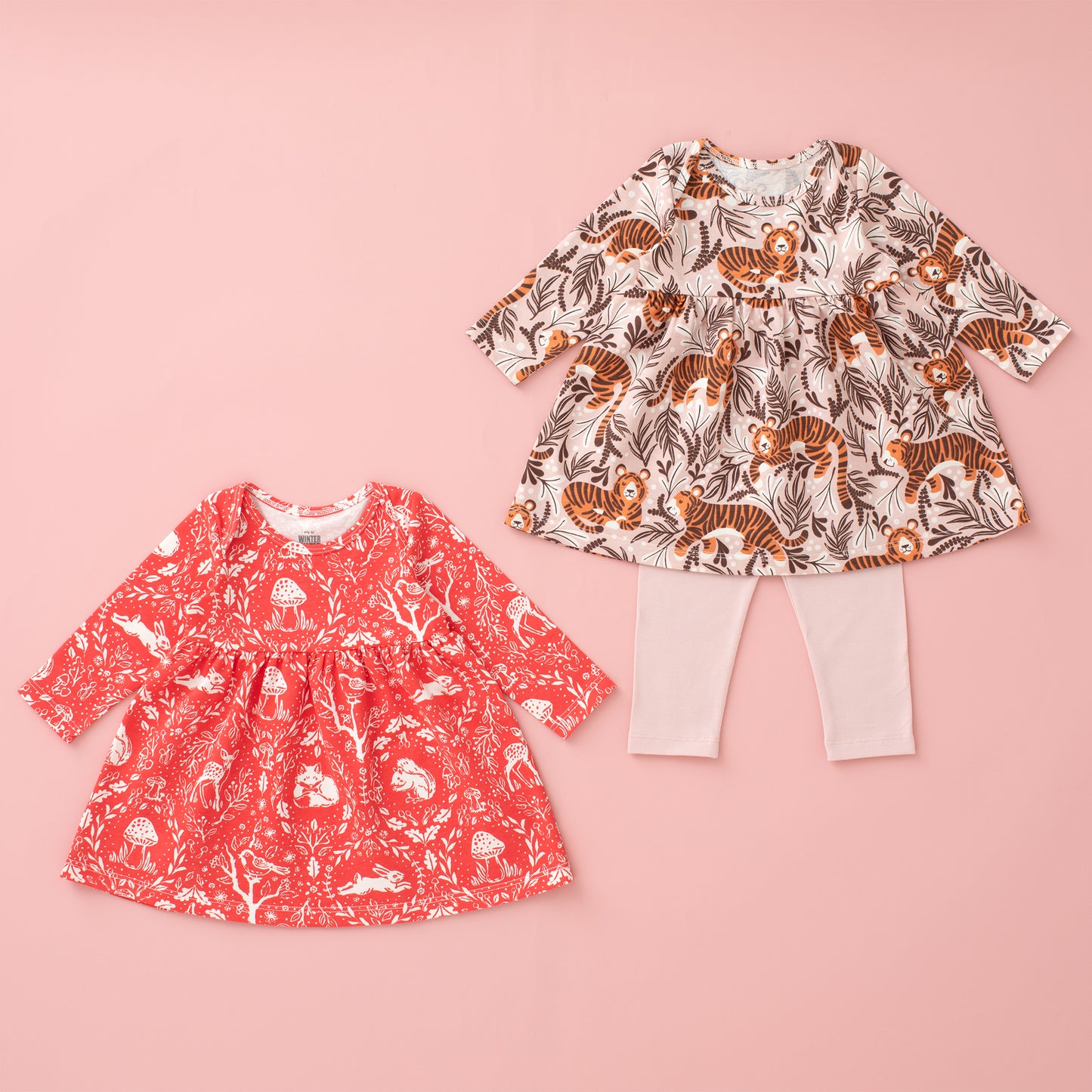 Baby Dress Bundle - Wildlife Pink & Red
