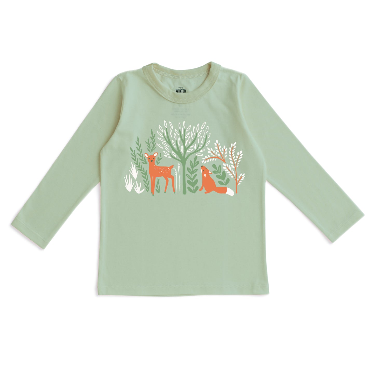 Long-Sleeve GRAPHIC Tee - Forest Friends Meadow Green