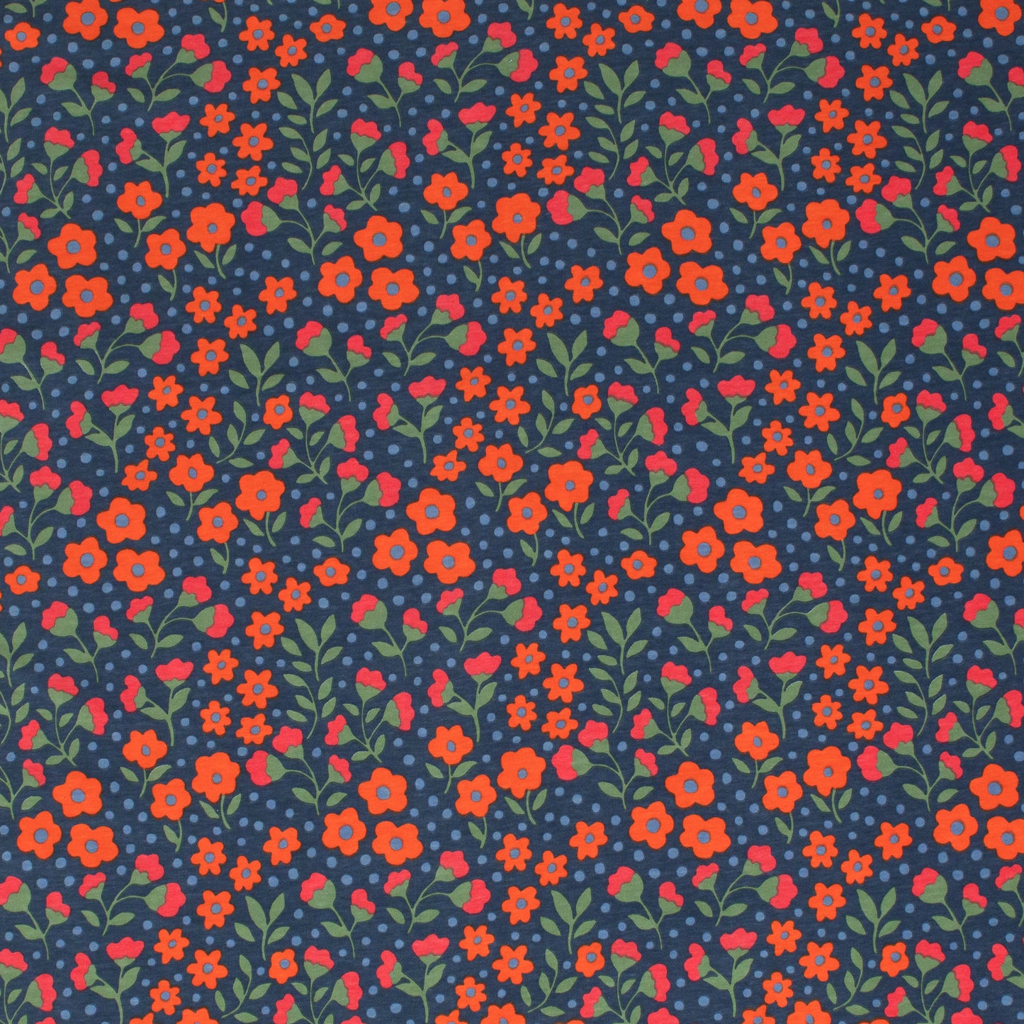 French Terry Blanket - Garden Blooms Navy