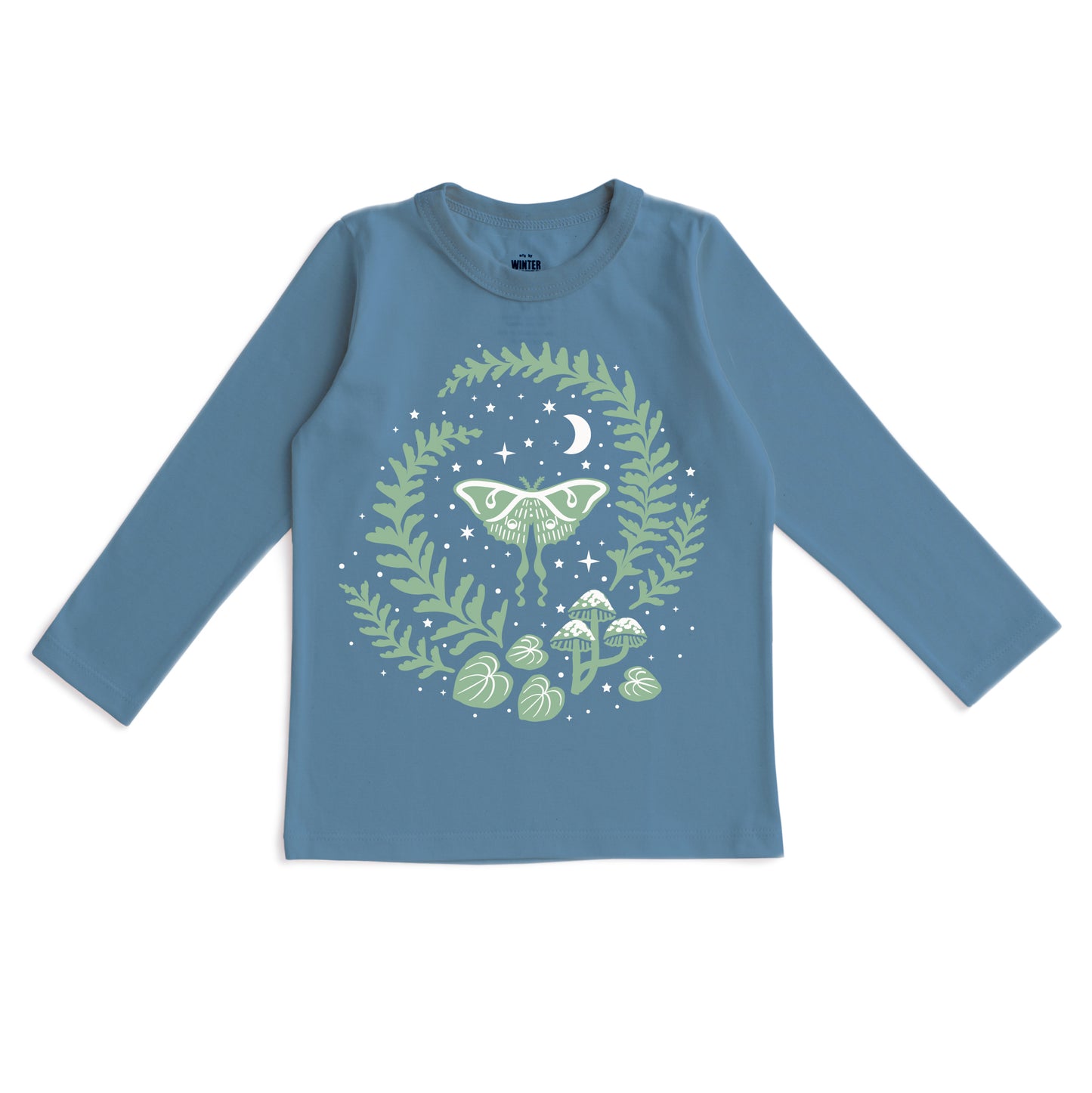 Long-Sleeve GRAPHIC Tee - Luna Moth Lake Blue