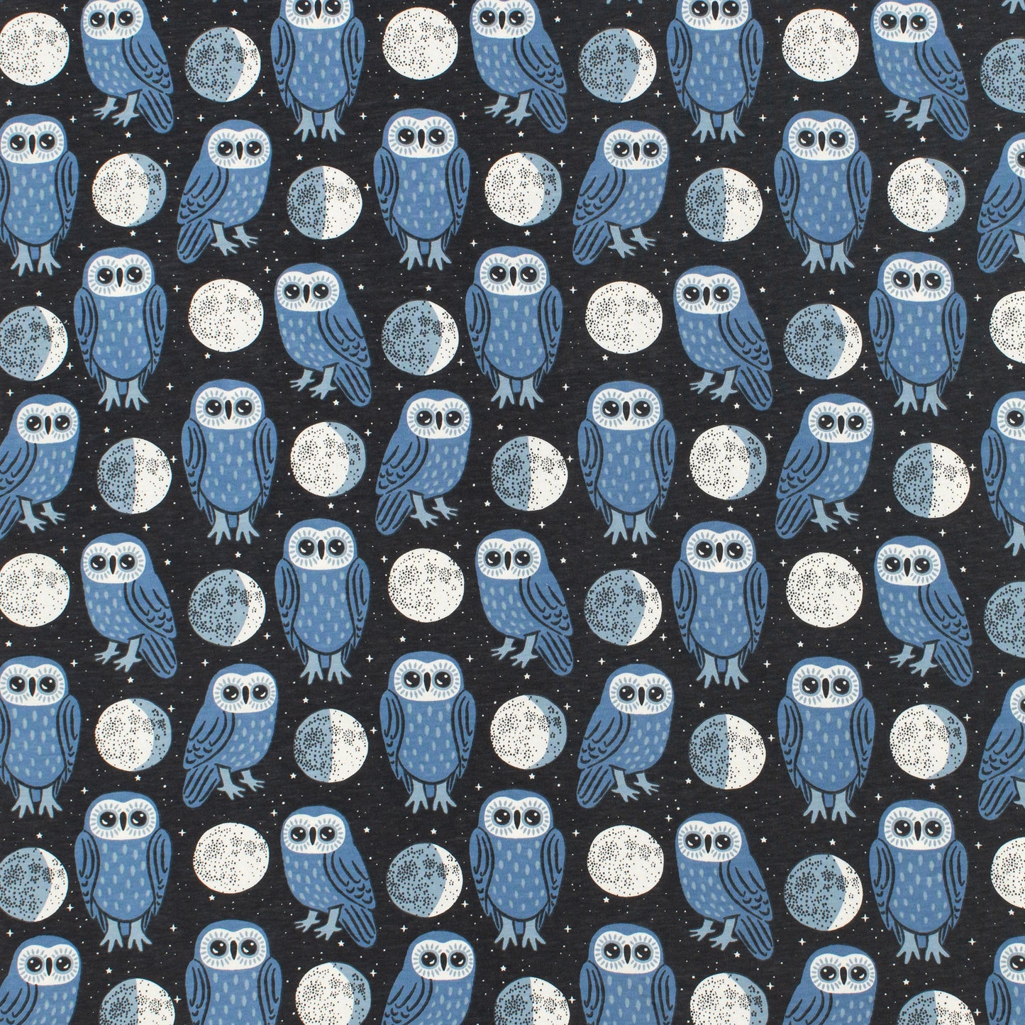 Madison Dress - Midnight Owls Charcoal & Blue