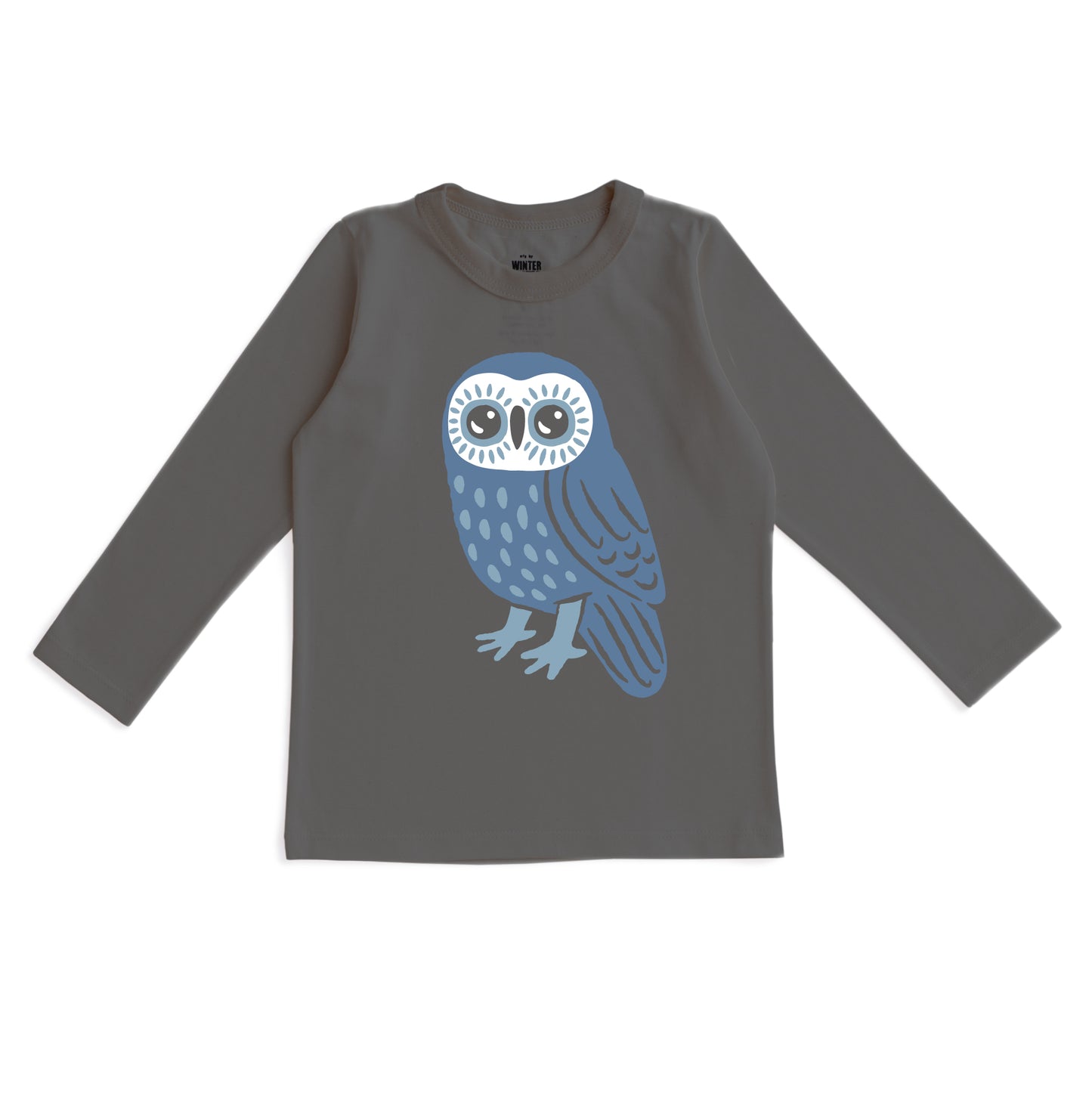 Long-Sleeve GRAPHIC Tee - Midnight Owl Charcoal