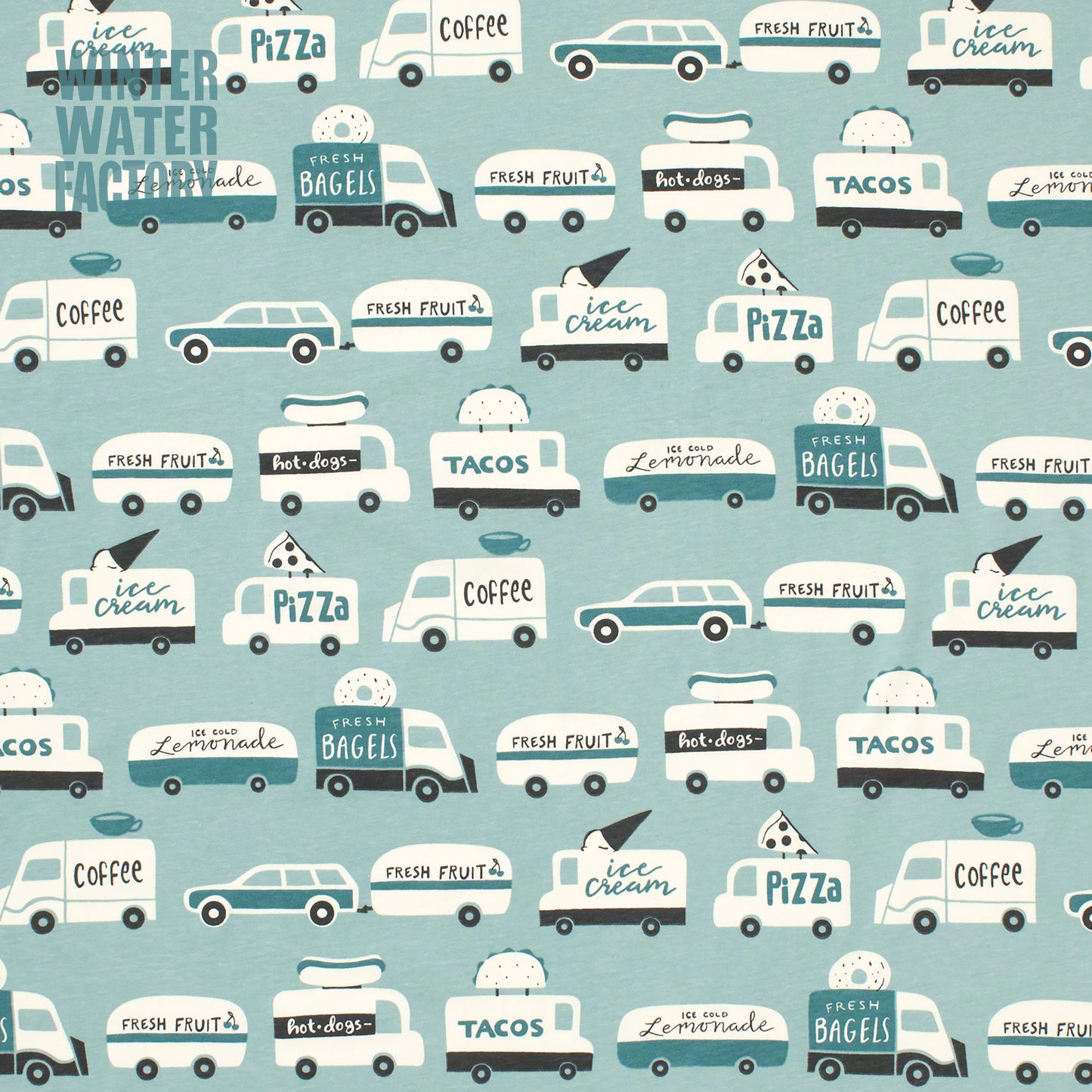 Leggings - Food Trucks Surf Blue