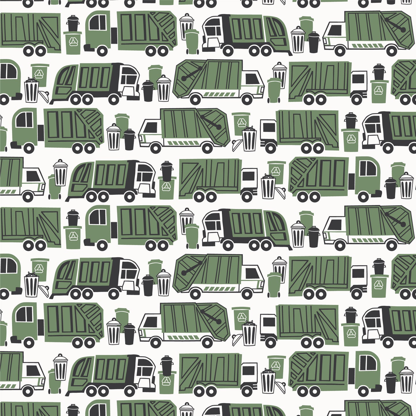 French Terry Blanket - Garbage & Recycling Green