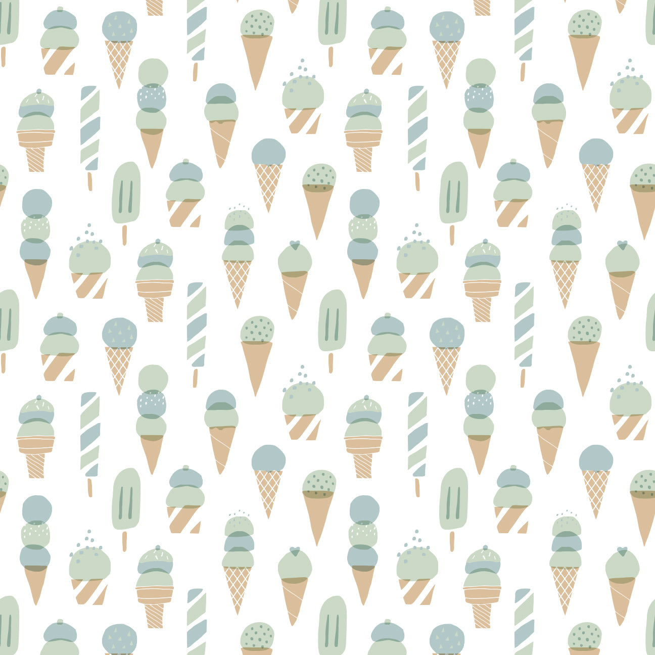 Footed Romper - Ice Cream Mint & Blue
