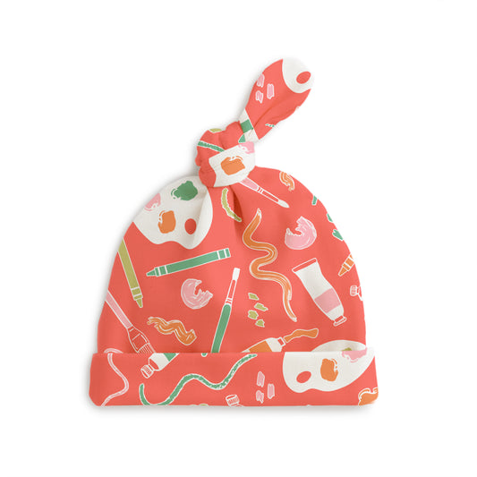 Knotted Baby Hat - Art Supplies Coral