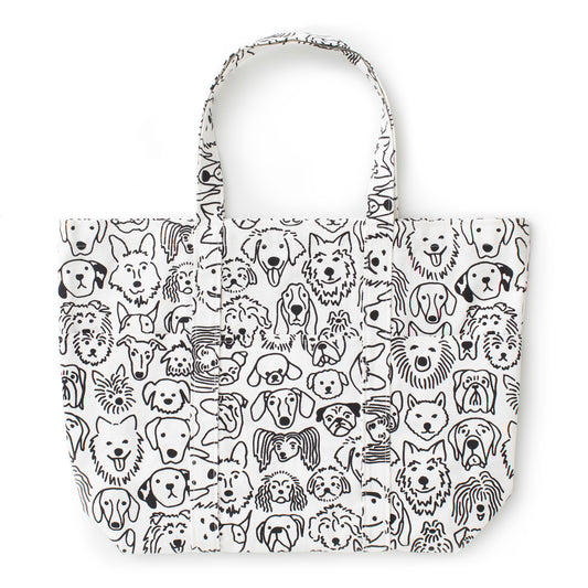 Large Canvas Tote - Dogs Black