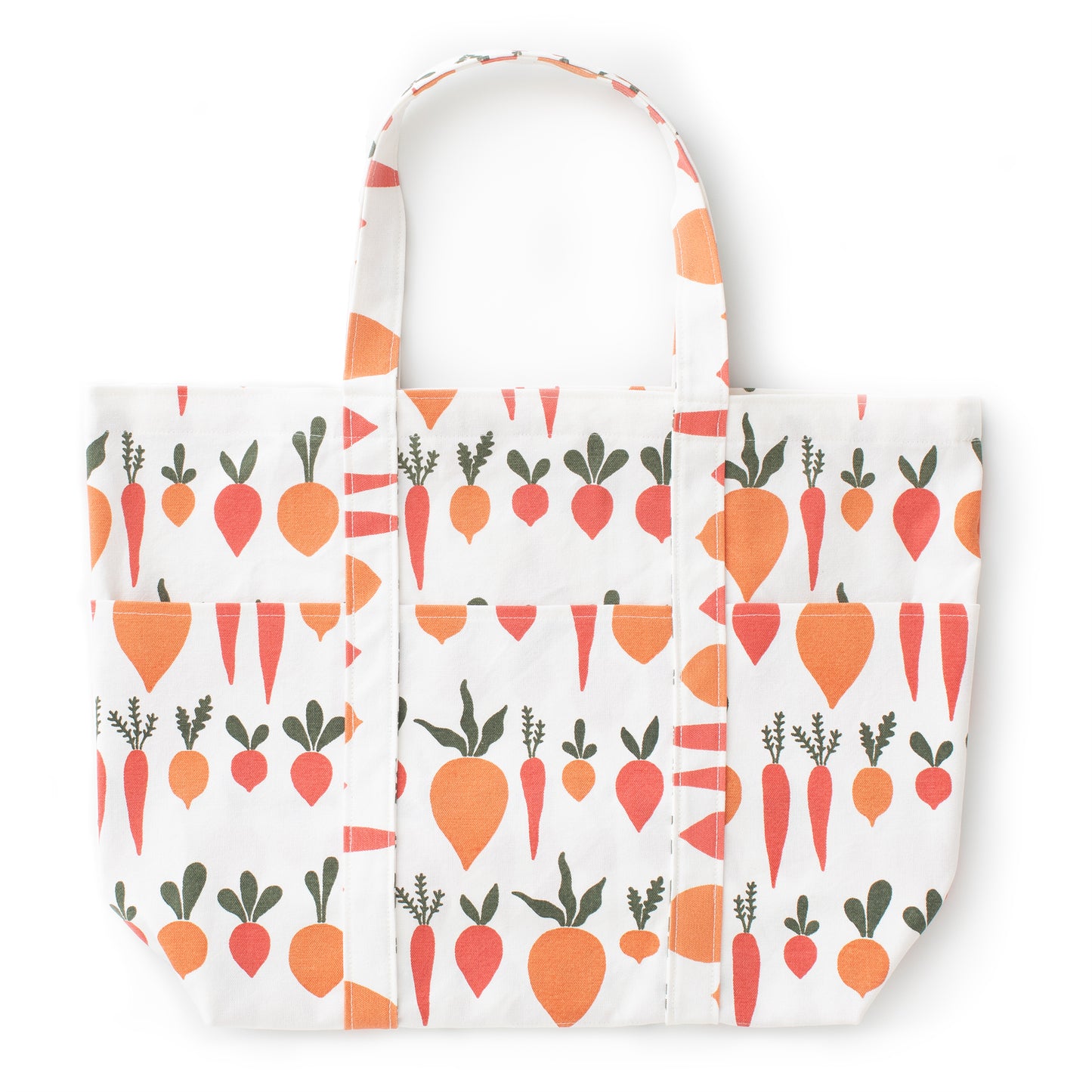 Large Canvas Tote - Root Vegetables Natural