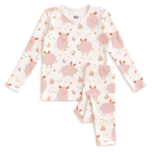 Kids Pajama Set - Pigs Pink