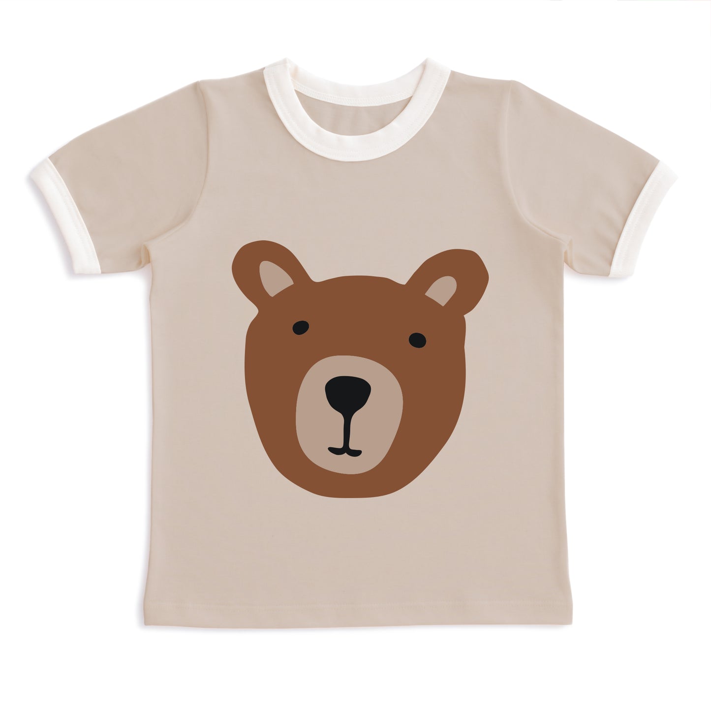 GRAPHIC Ringer Tee - Bear Beige & Natural