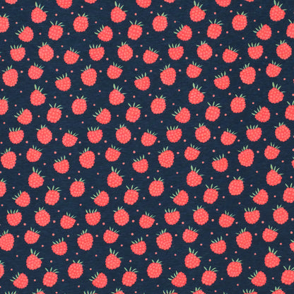 French Terry Shorts - Raspberries Night Sky