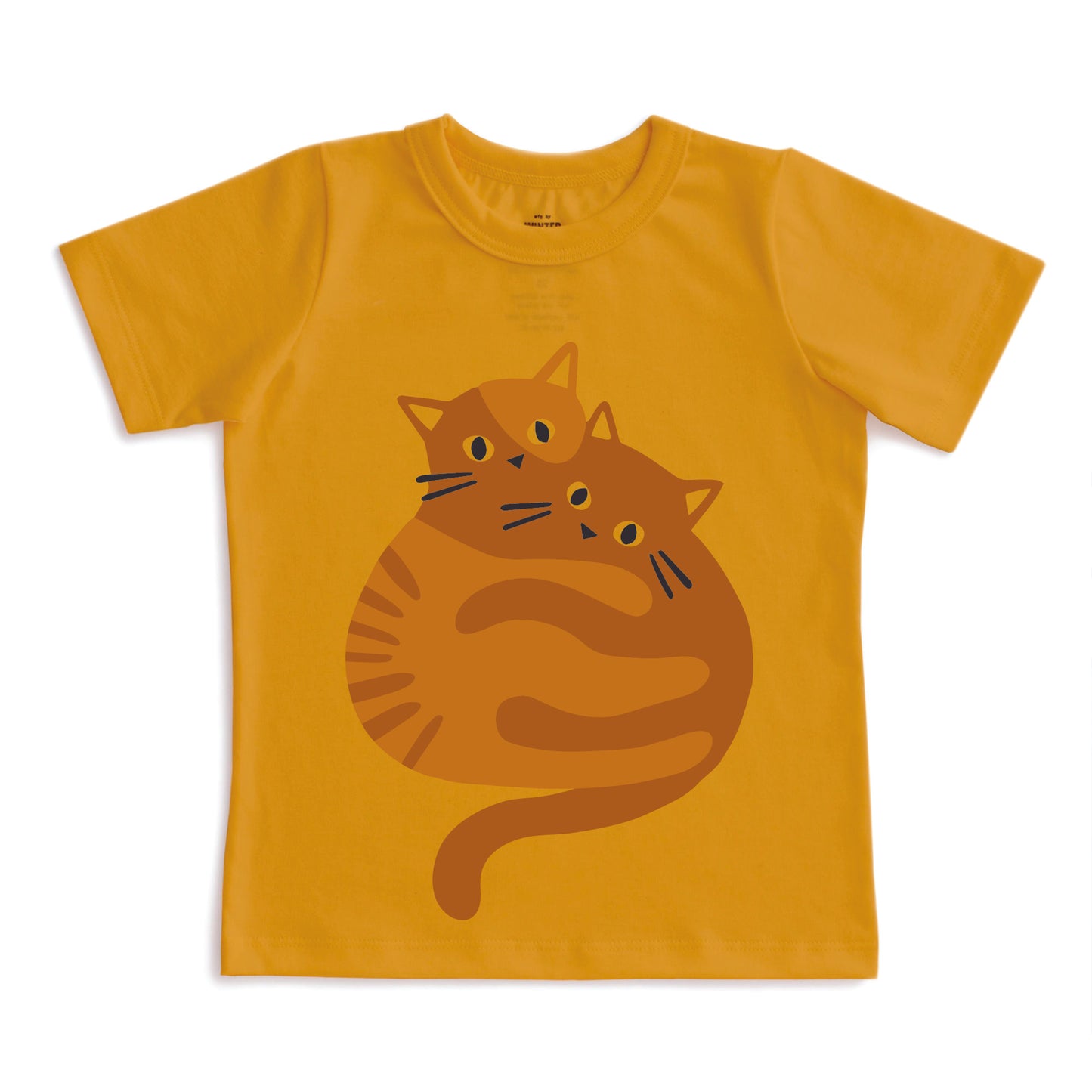Short-Sleeve GRAPHIC Tee - Cozy Cats Ochre