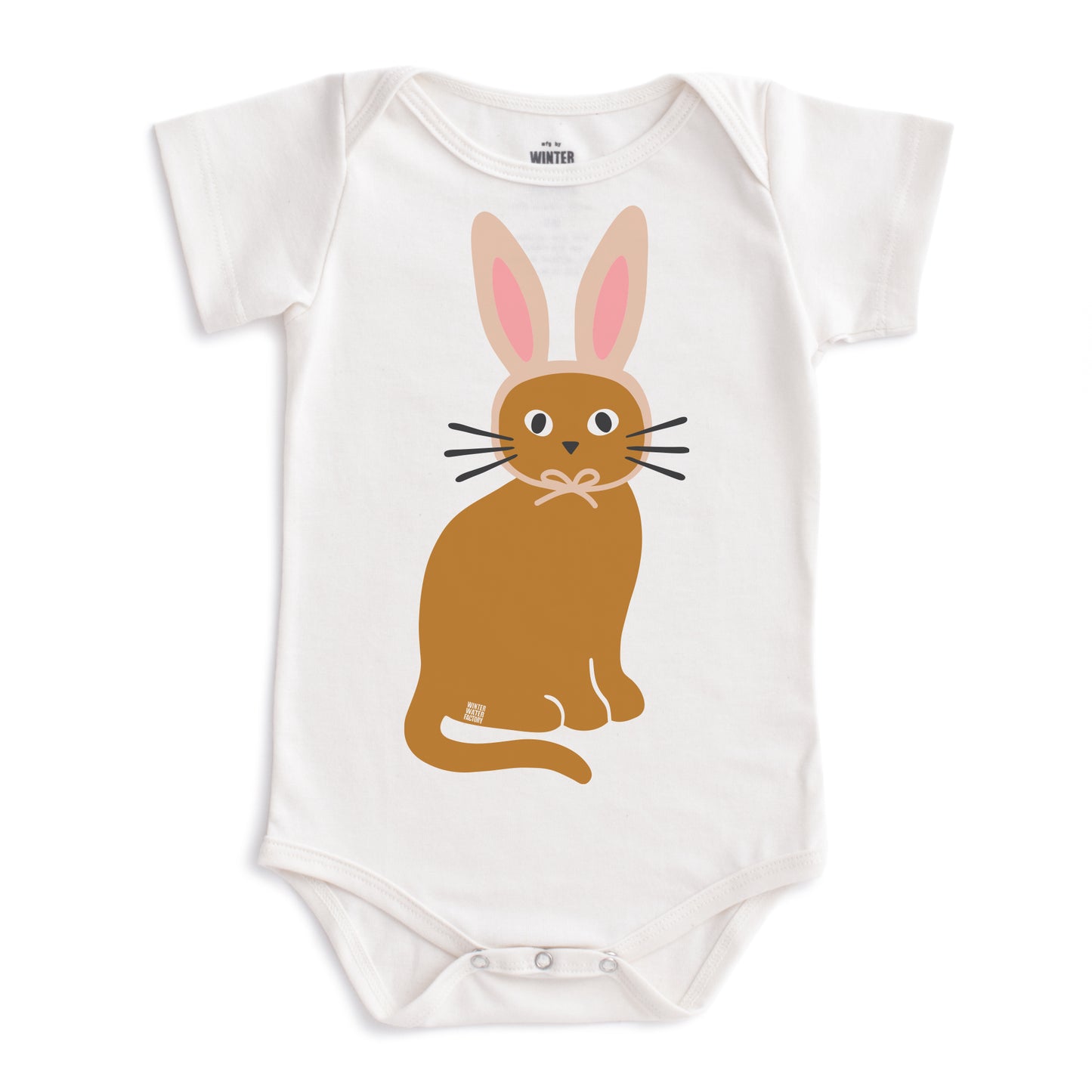 Short-Sleeve Snapsuit - Spring Kitty Natural