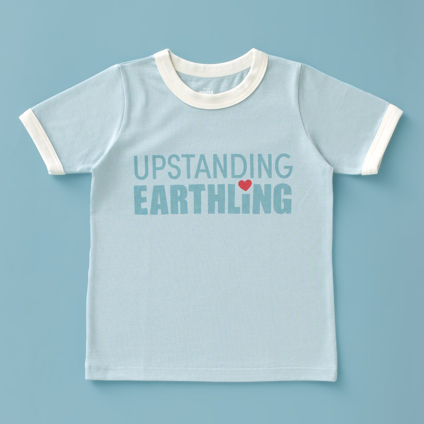 GRAPHIC Ringer Tee - Upstanding Earthling Pale Blue