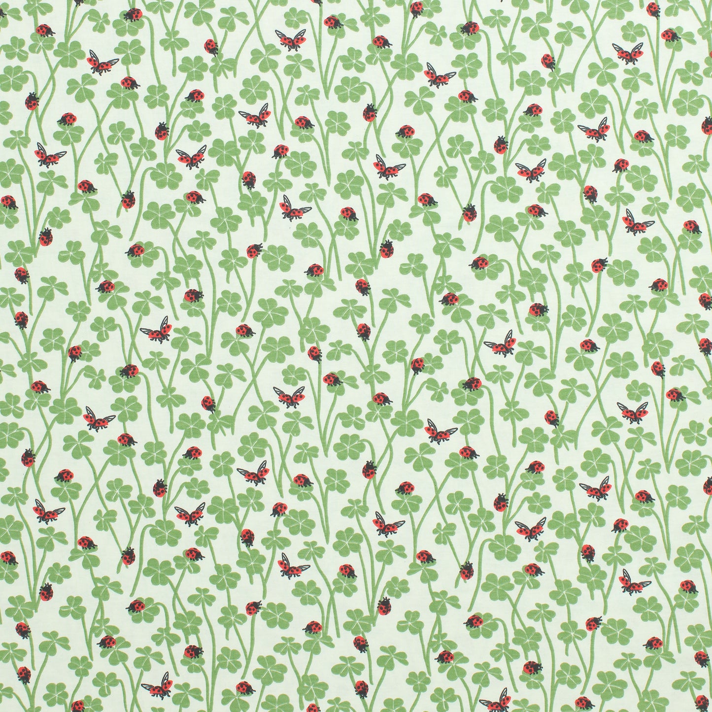 French Terry Shorts - Clover & Ladybugs Green