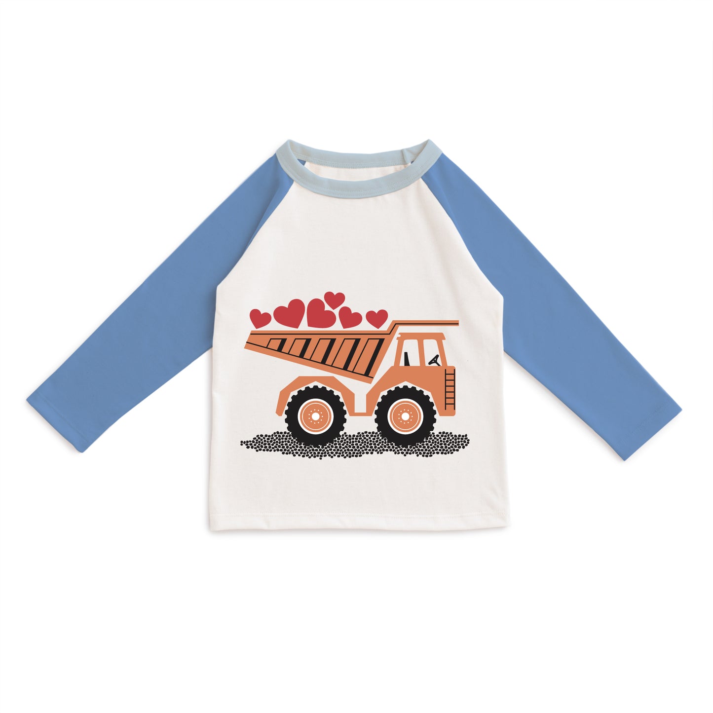 3/4 Sleeve Baseball Tee - Lake Blue & Natural Truckful of Love