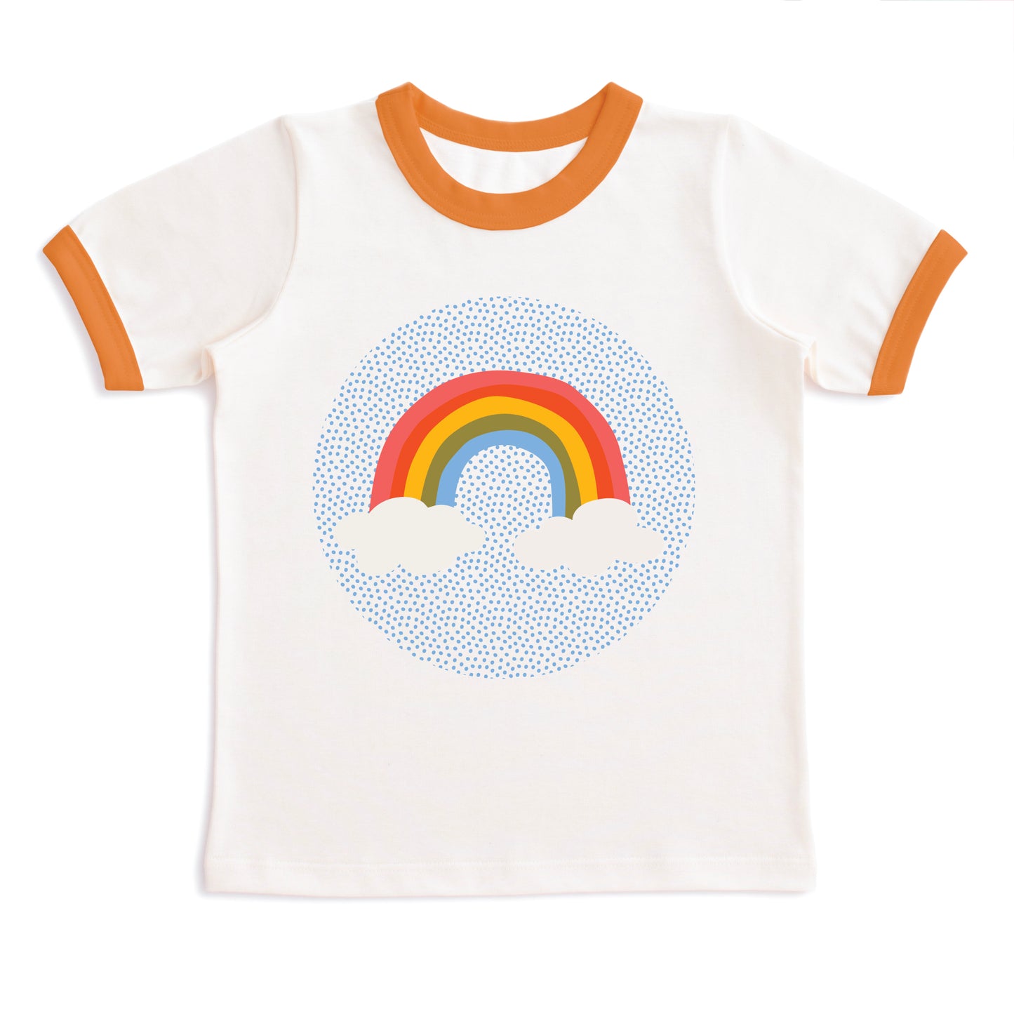 GRAPHIC Ringer Tee - Rainbow Natural & Vintage Orange