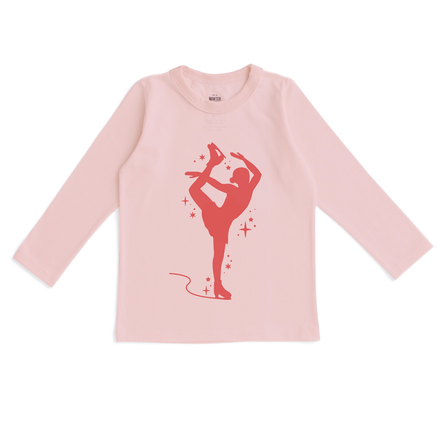 Long Sleeve GRAPHIC Tee - Figure Skater Pink