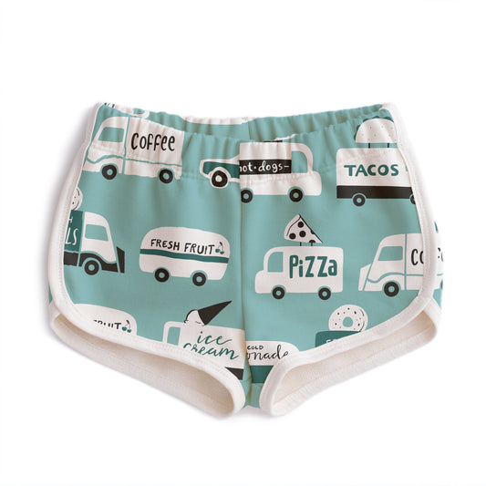 French Terry Shorts - Food Trucks Surf Blue