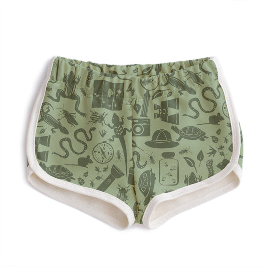 French Terry Shorts - Nature Explorer Sage & Forest Green
