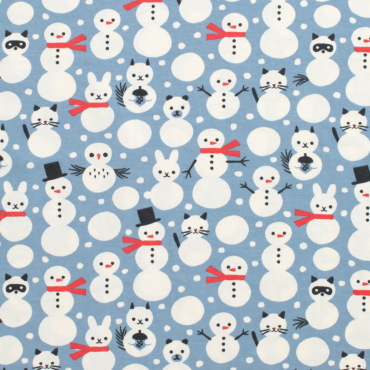 Footed Romper - Snow Creatures Blue