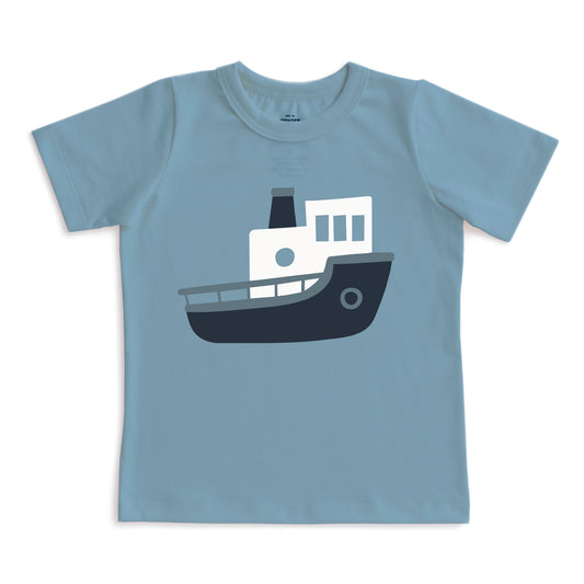 Short-Sleeve GRAPHIC Tee - Tugboat Mountain Blue