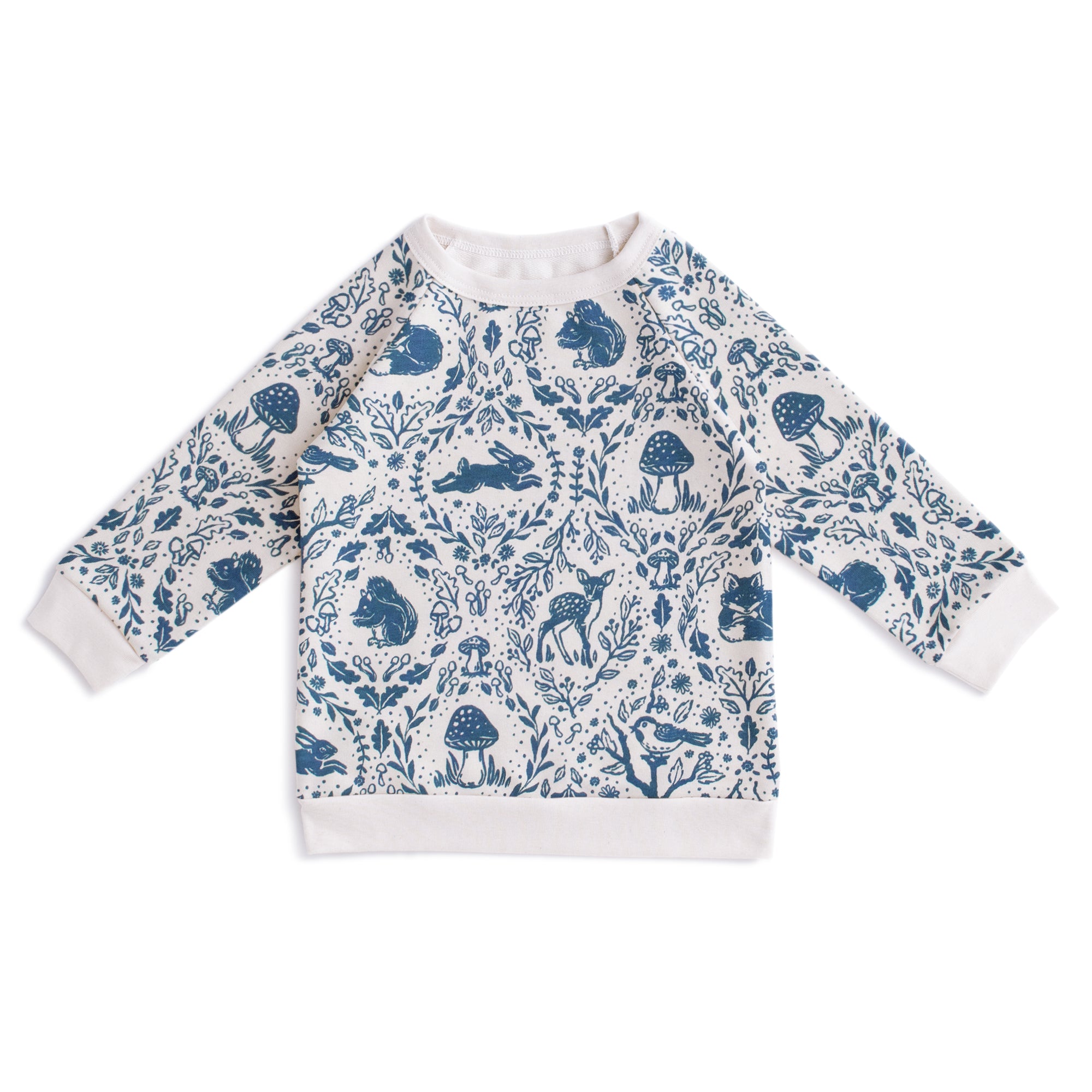 Winter Water Factory | Long Sleeve Romper in Animal Tapestry Delft Blue main image 0