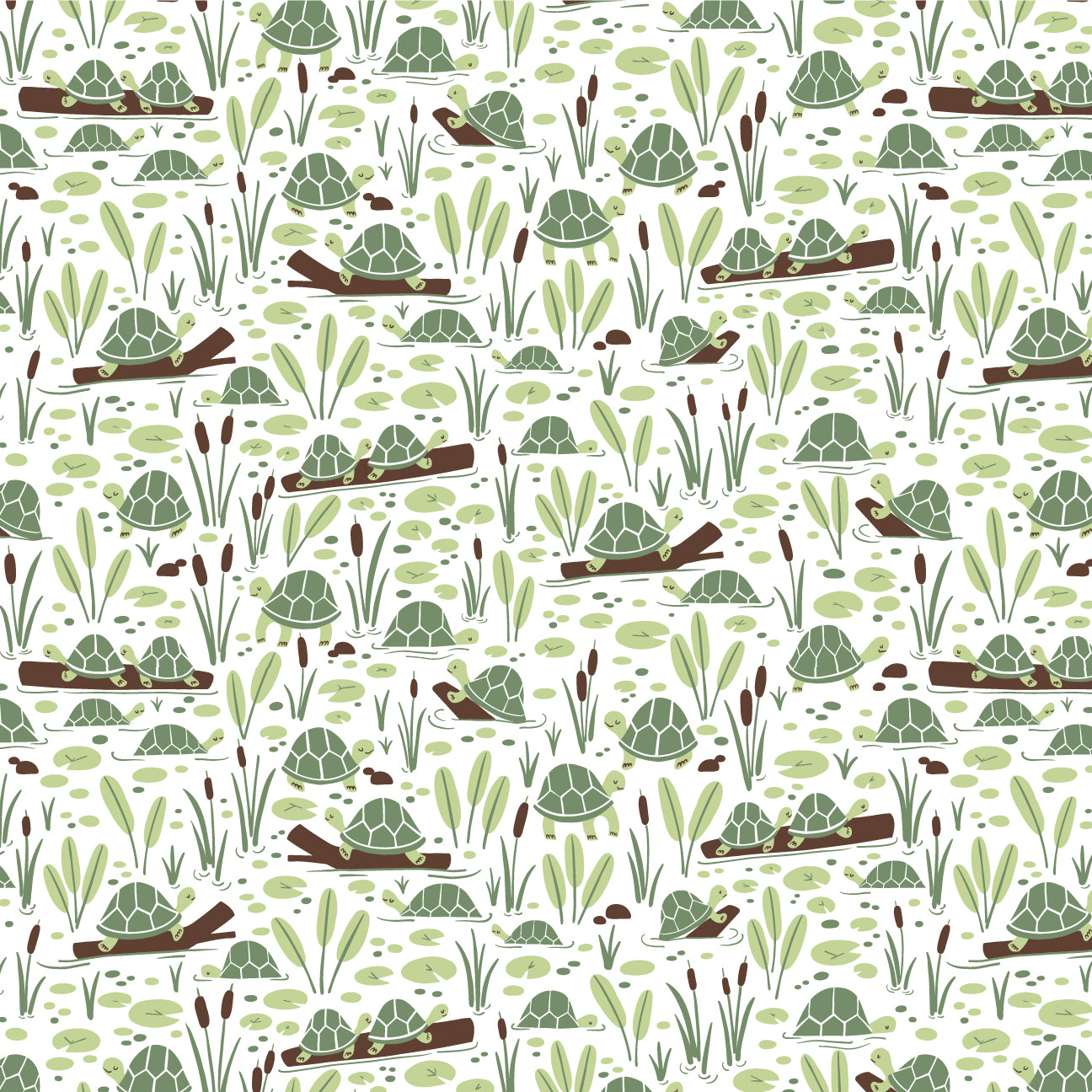 French Terry Blanket - Turtles Green