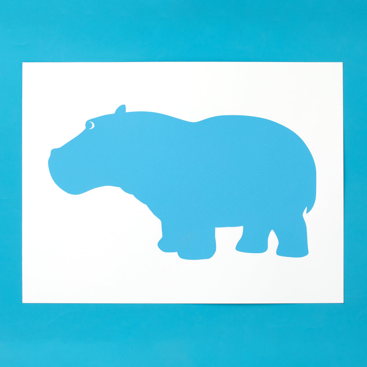 Archival Hand Printed Wall Art - Hippo
