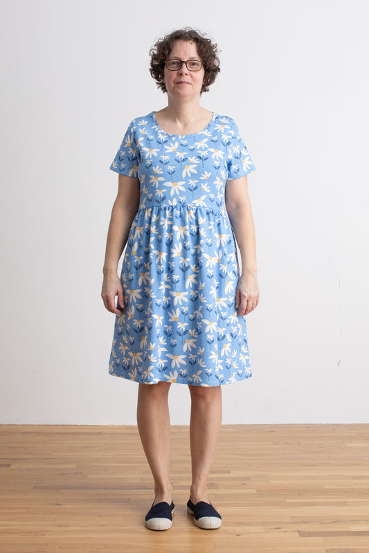 Women's Stockholm Dress - Daisies Blue