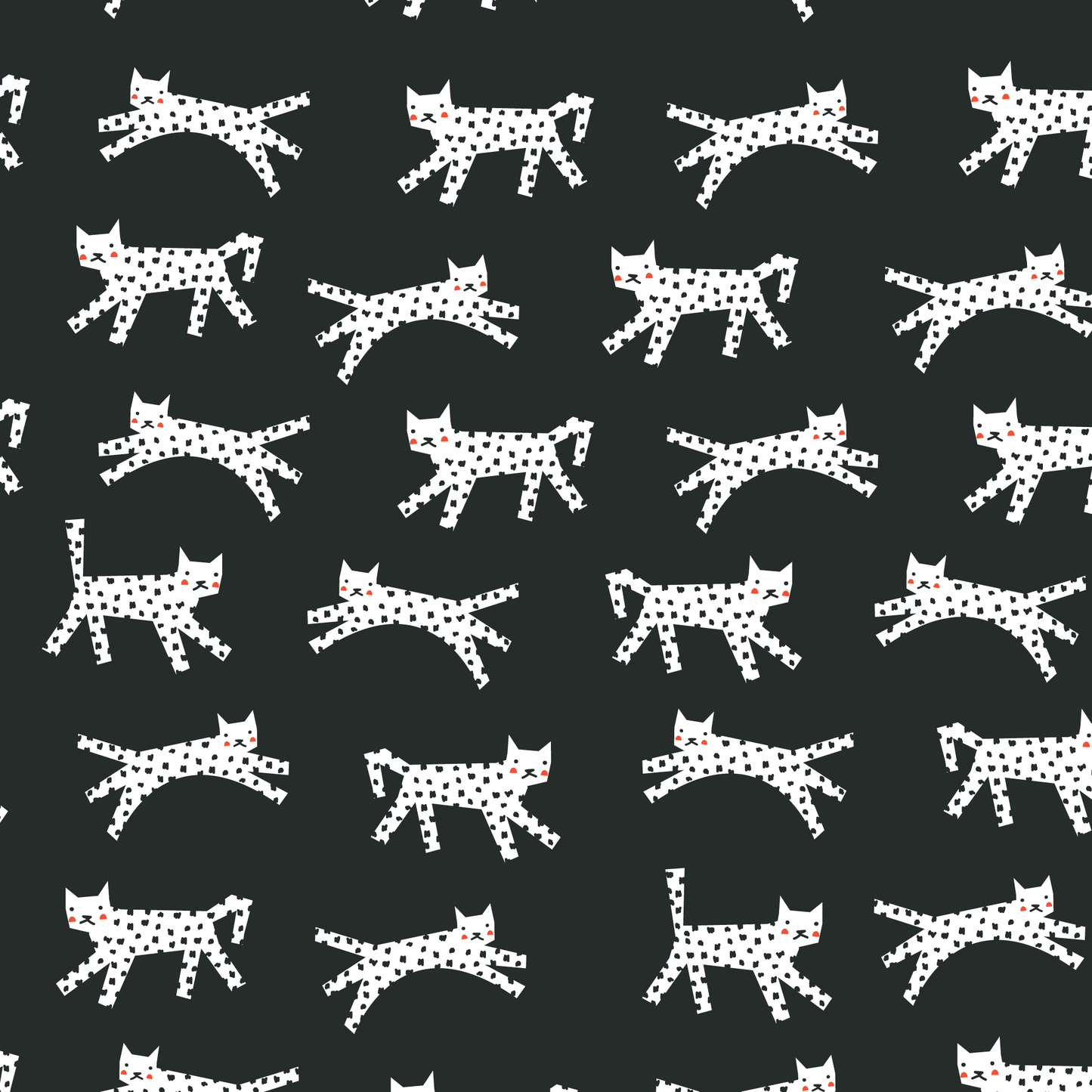 Short-Sleeve Lap Tee - Cats Black