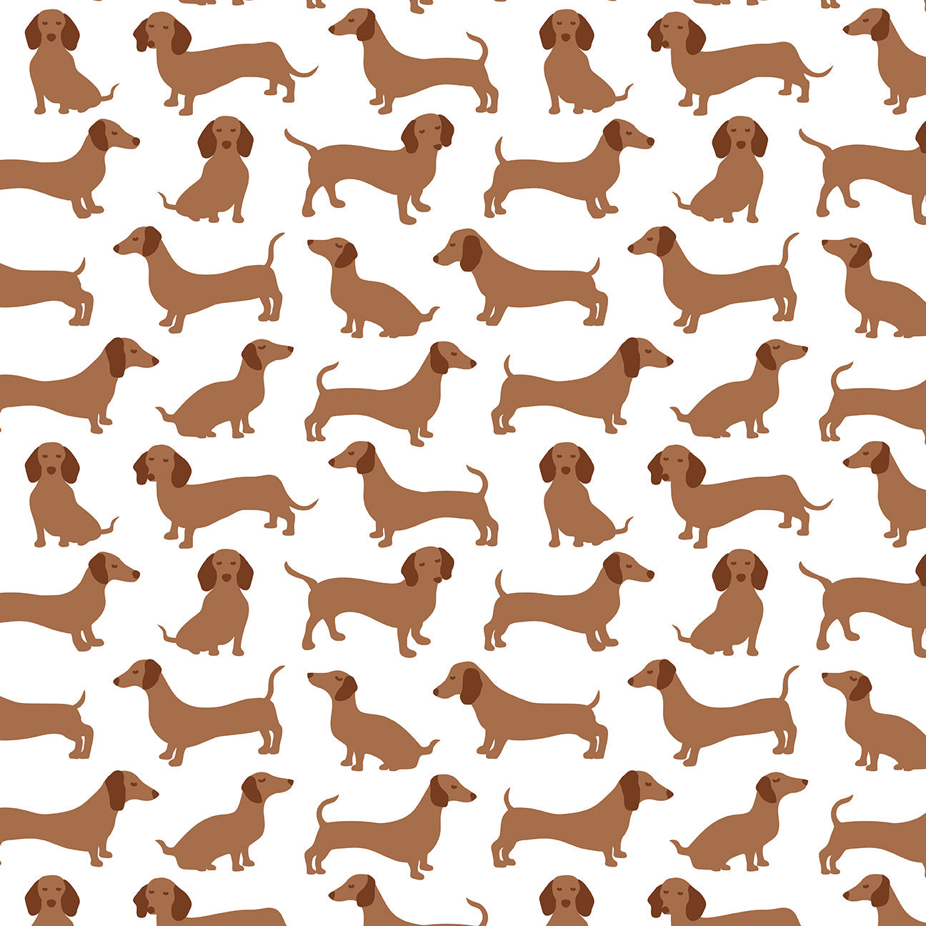 French Terry Blanket - Dachshunds Brown