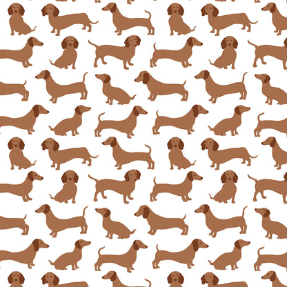 Footed Romper - Dachshunds Brown