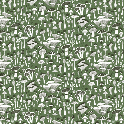 French Terry Blanket - Fungi Green