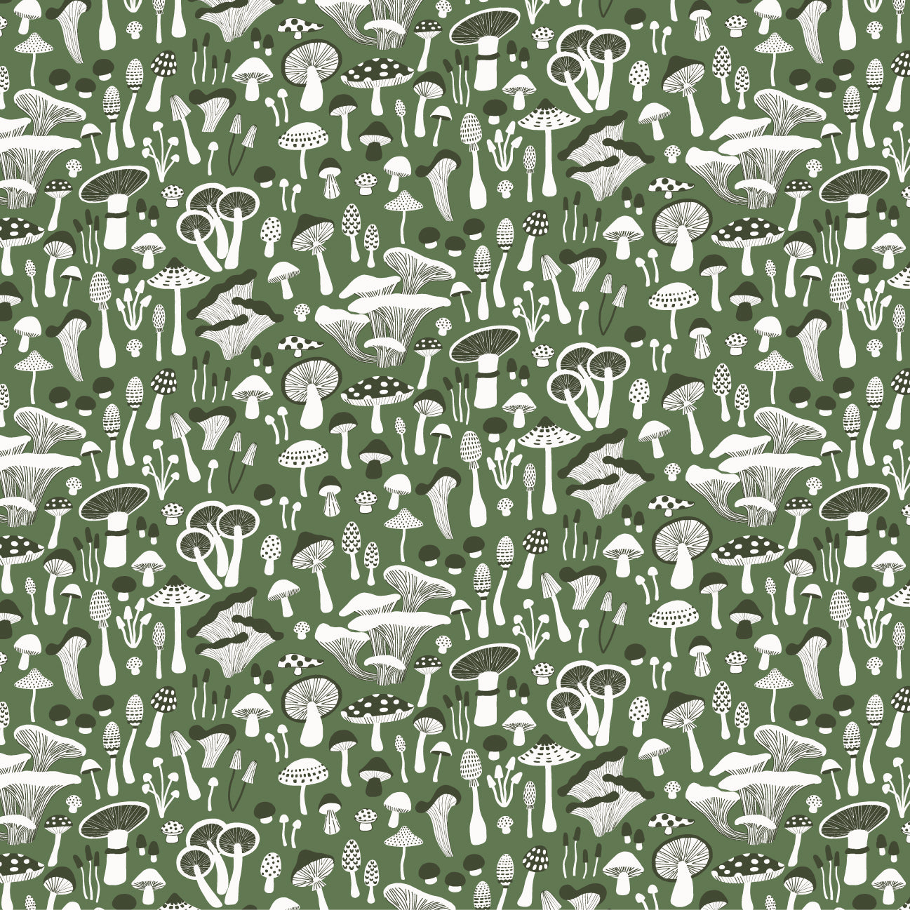 Footed Romper - Fungi Green