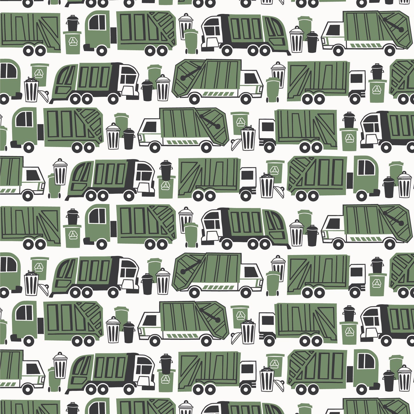 French Terry Shorts - Garbage & Recycling Green