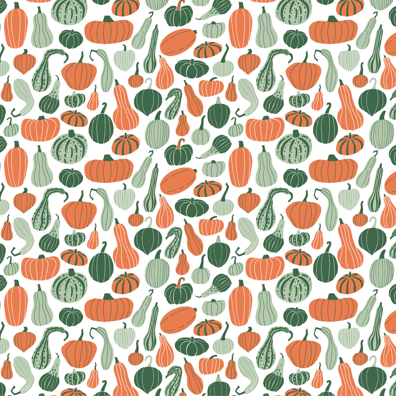 Sweatpants - Gourds & Pumpkins Green & Orange