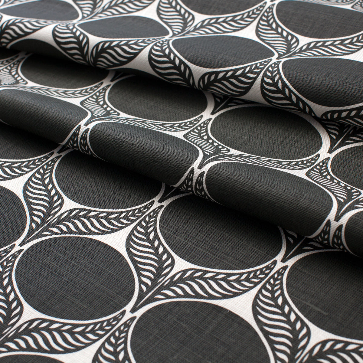 Belgian Linen - June Leaf Charcoal