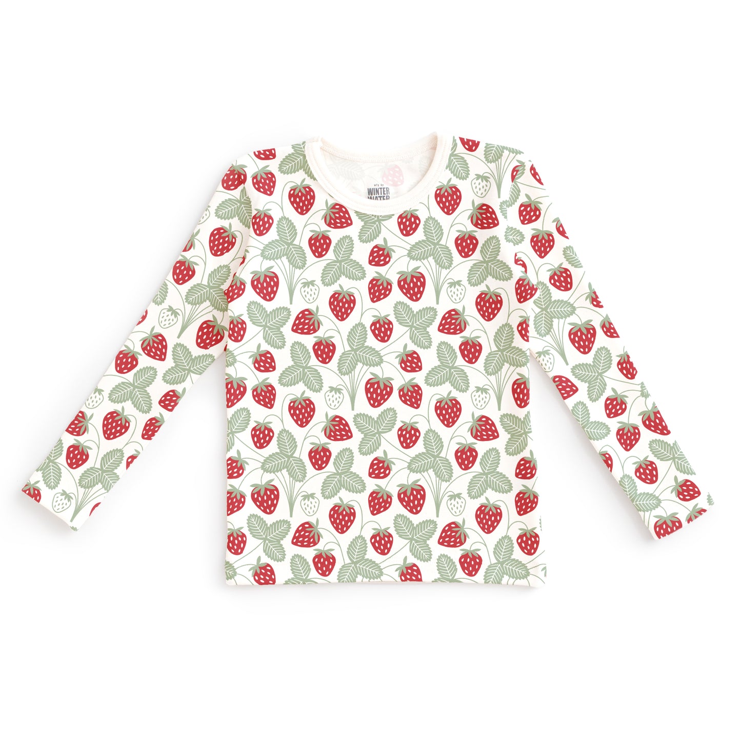 Kids Pajama Set - Strawberries Red & Green