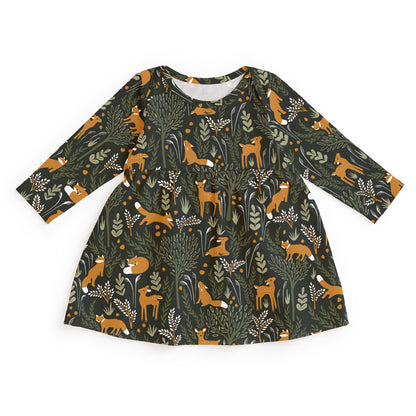 Lausanne Baby Dress - Deer & Foxes Dark Green