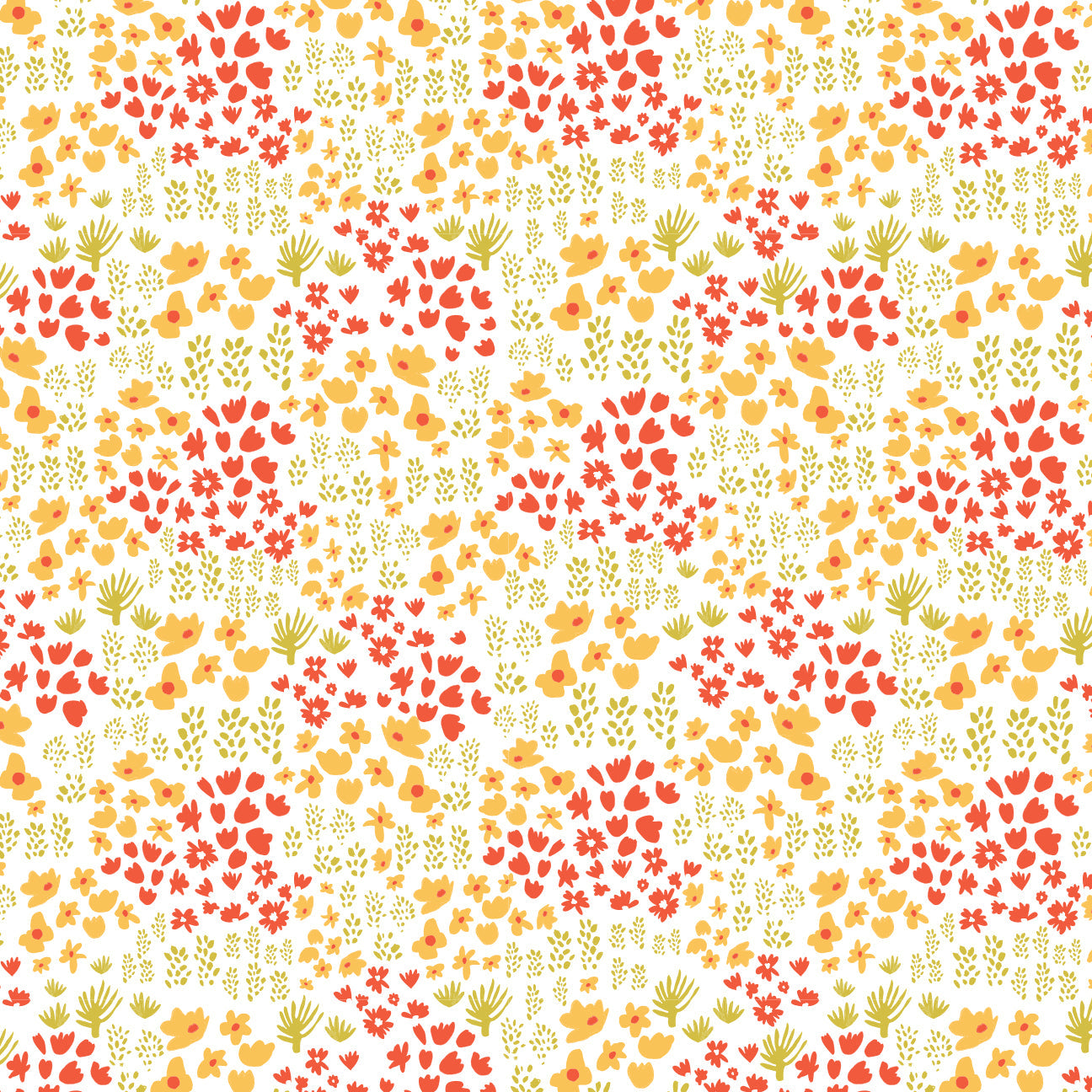 French Terry Shorts - Meadow Yellow, Orange & Green