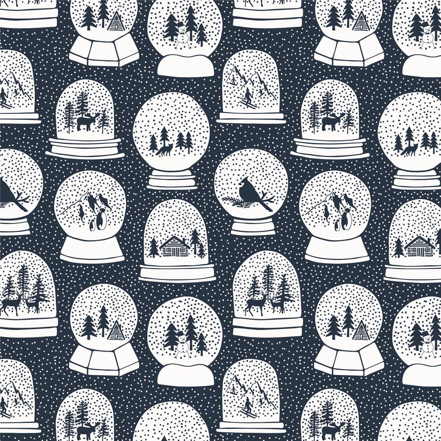 Long-Sleeve Lap Tee - Snow Globes Night Sky