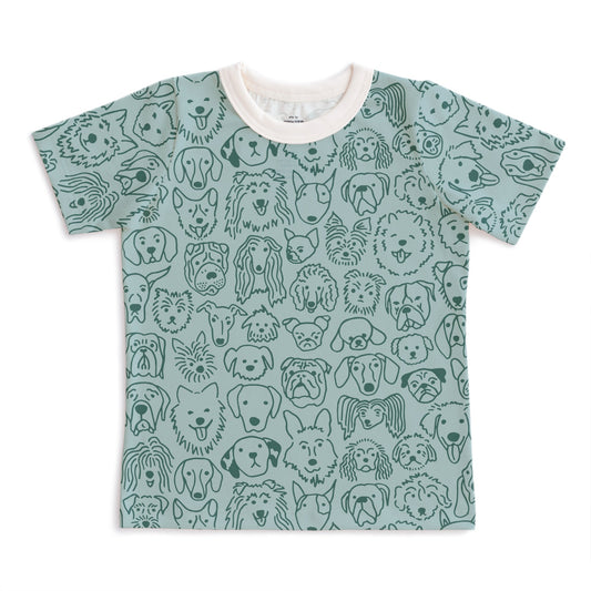 Short-Sleeve Tee - Dogs Pale Blue