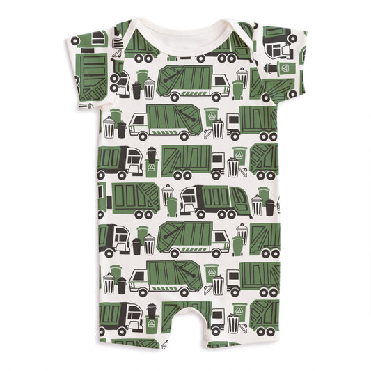 Summer Romper - Garbage & Recycling Green