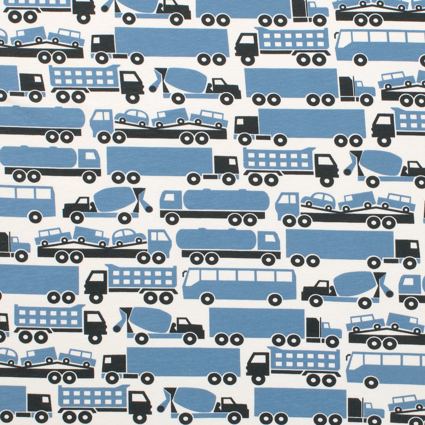 Long-Sleeve Snapsuit - Big Rigs Blue