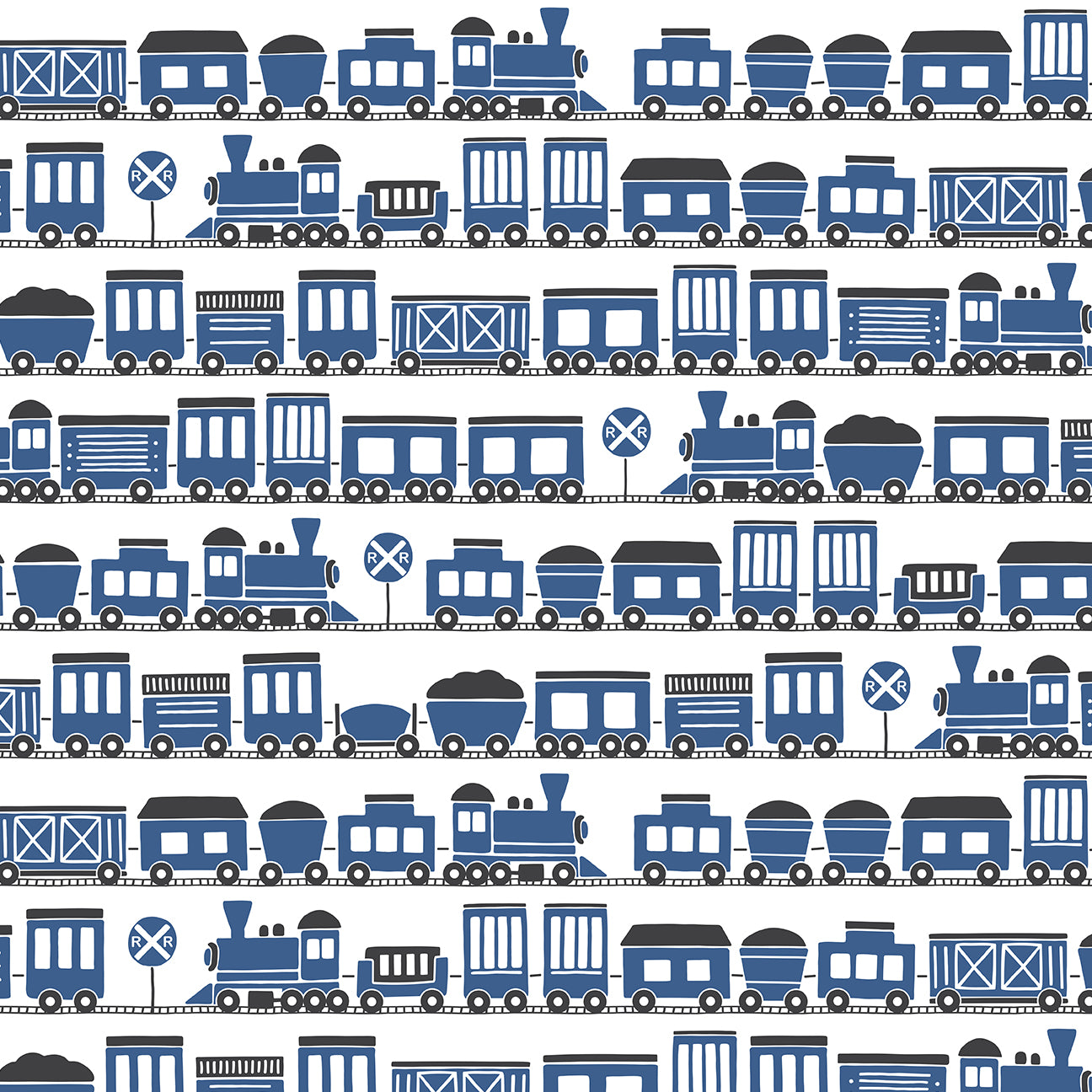 Short-Sleeve Tee - Trains Blue