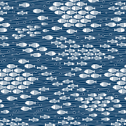 Fitted Crib Sheet - Under The Sea Navy
